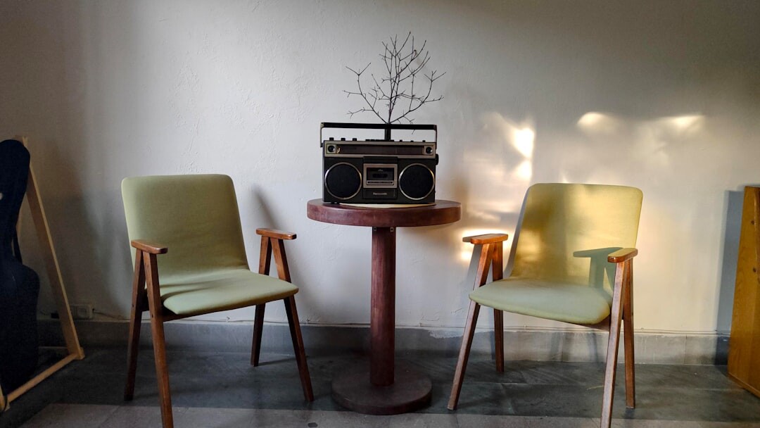vintage television set in living room